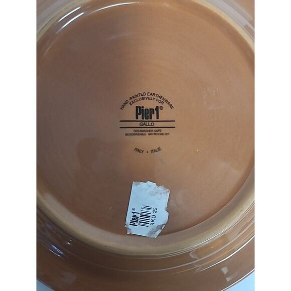 Pier One Gallo hand painted earth and air plate Made in Italy Rooster 9.25” - Picture 4 of 4